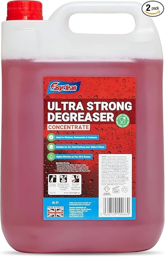 EasyClean Ultra Strong Degreaser Concentrate Powerful Multi-Surface Cleaner for Kitchens Restaurants & Industrial Use (Pack of 1)