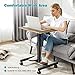 DUMOS Small Standing Desk Mobile Portable Rolling Laptop PC Table on Wheels Adjustable Height Computer Workstation for Home Office, 19 Inch, Brown