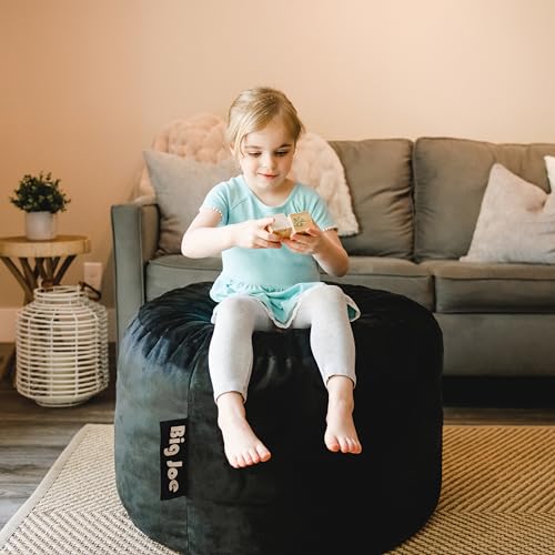 Image of Big Joe Fuf 2.5Ft Foam Kids Bean Bag Chair, Ages 3+, Black Plush | Premium Shredded Foam Filled, Plush, Safe for Kids Ages 3 and Up, Supports Up to 200 lbs