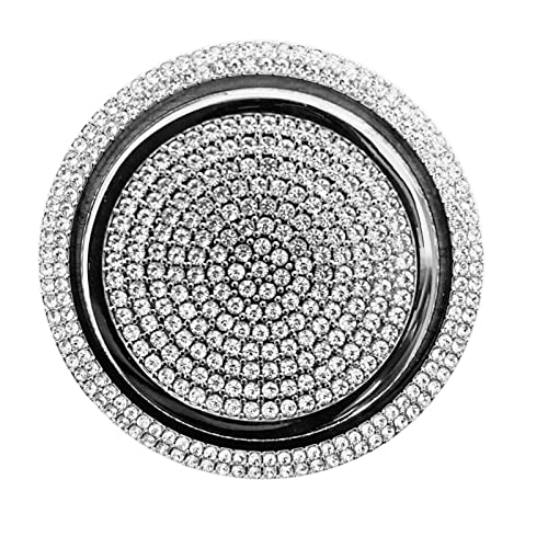 NIUHURU Compatible with Land Rover Range Rover Jaguar Bling Accessories Shift Belt Knob Cover Interior Decorate Diamonds Decals (Silver)