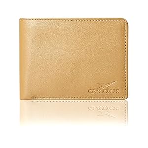 GAINX Beige Leather Mens RFID Protected Wallet (GAINX)