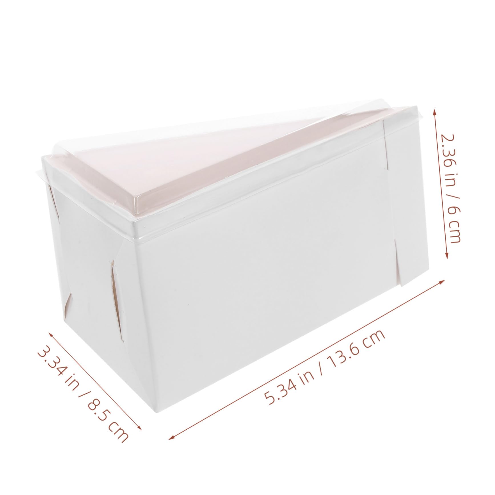 MUCKLILY 50 Sets Cake Slice Containers Mousse Pizza Box Transparent Lid for Parties Events Safe Material for Bakery Sandwich Biscuit Packaging