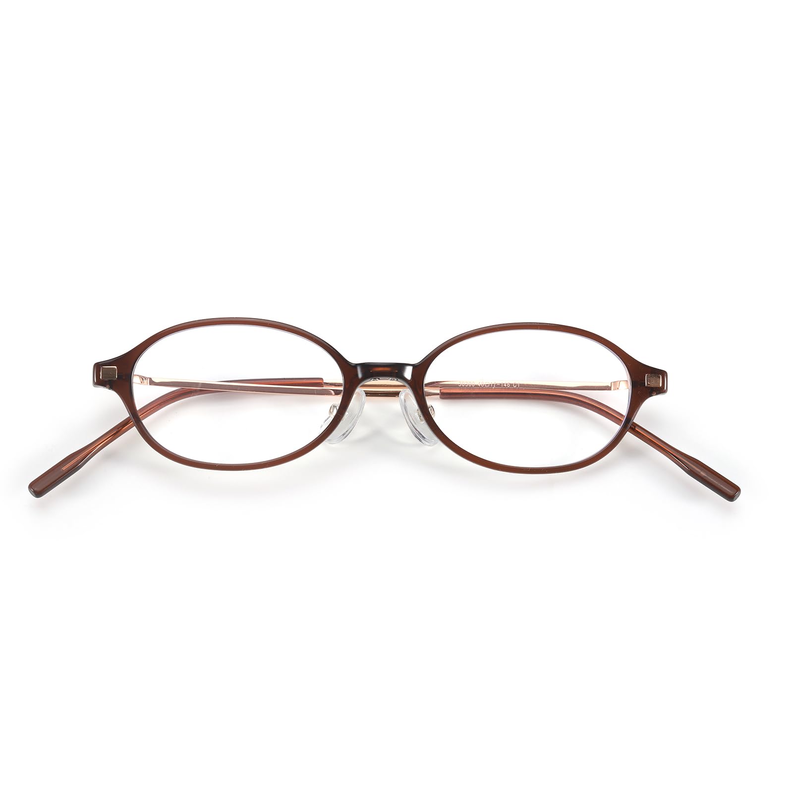 SODQW Titanium Oval Blue Light Glasses for Women, Trendy Small Office-Siren Bayonetta Glasses with Clear Lens