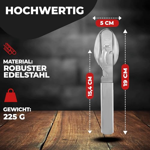 Bundeswehr Edelstahl Besteck 4-Teilig Camping-Besteck Essbesteck für Camping Besteckset Outdoor