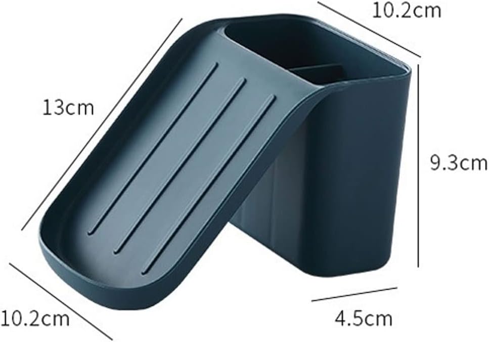 Toothbrush Holders Double-Layer Soap Box Drain Soap Holder Sucker Wall-Mounted Bathroom Storage Rack Toothbrush Holder Kithchen Organizer (Color : Grey) (Yellow)