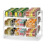 Simple Trending Can Rack Organizer, Stackable Can Storage Dispenser Holds up to 36 Cans for Kitchen Cabinet or Pantry, White