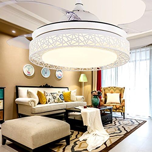 Xidayurg Led Stealth Fan Light, Modern Bird Nest, Living Room, Bedroom Dining Room, Personalized Ceiling Fan, Mute Remote Control Lamp,42 Inch Three Ribbon Remote Control