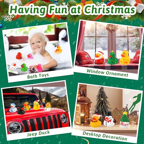 Audasi 24 Pcs Christmas Rubber Duck Advent Calendar, Rubber Ducks Bath Toys 24 Days Christmas Countdown Calendar Novelty Ducks Creative Christmax Gifts for Kids Party Favors Birthday Gift - Image 3