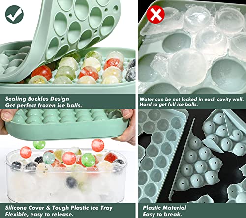 Set 2 moldes de silicona para cubos de hielo con tapa y contenedor miniatura 5