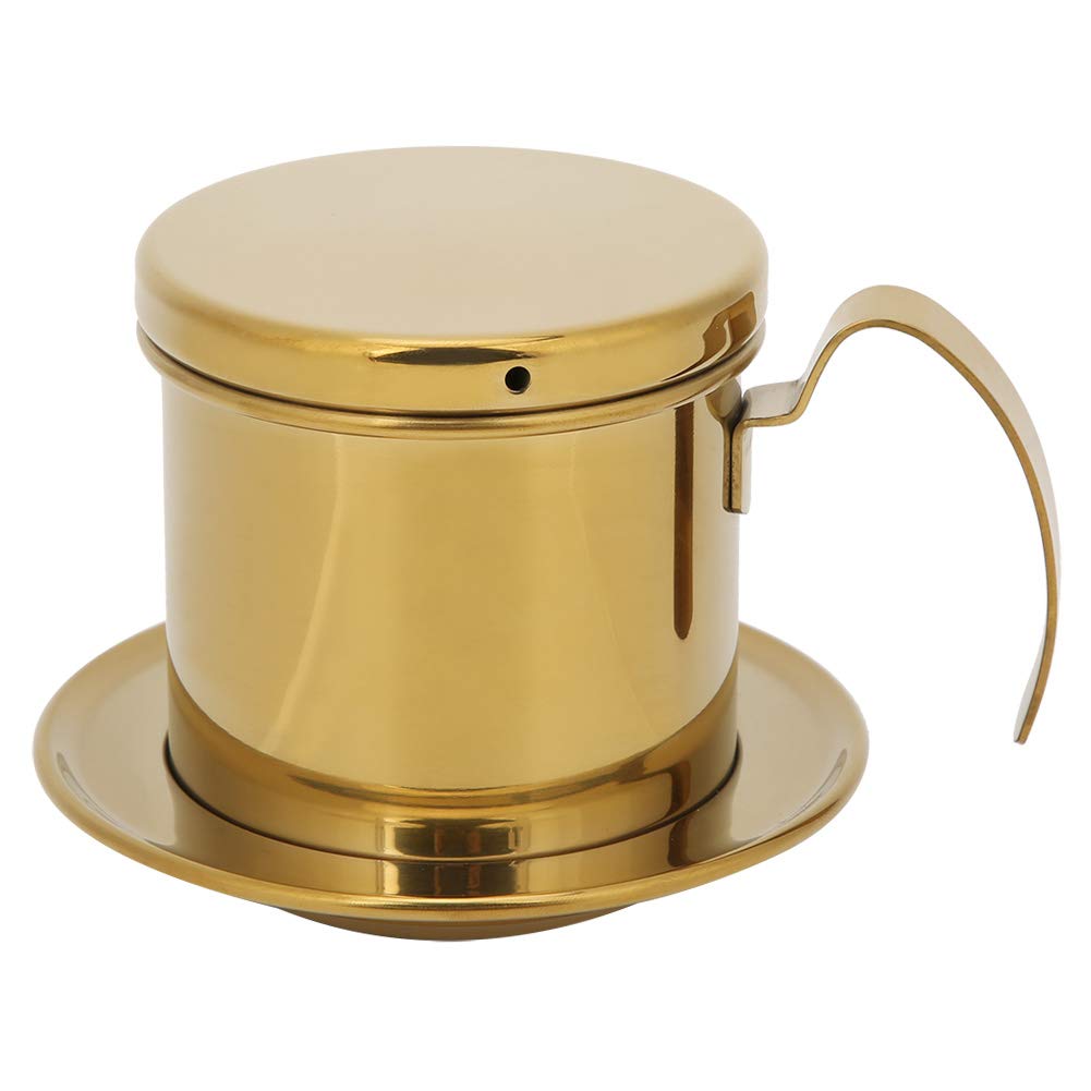 Stainless Steel Vietnamese Coffee Drip Pot Traditional Portable Coffee Drip Filter Reusable Coffee Maker for Single Cup Serving