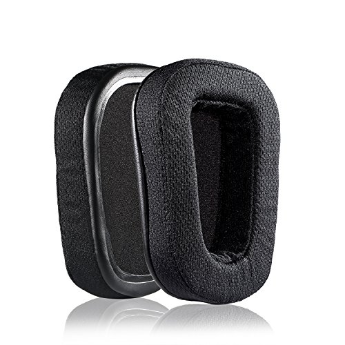 Jarmor Replacement Memory Foam & Mesh Fabric Ear Cushion Pads Cover For Logitech G633 G933 Headphone Only (Black) #TOP4