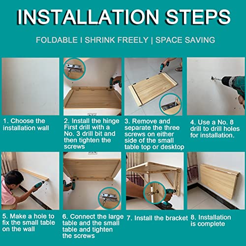 Bifciofh Folding Wall Desk With Charging Station - Wall Mounted Fold Down Desk With Power Outlet & Usb Ports For Small Spaces #TOP6