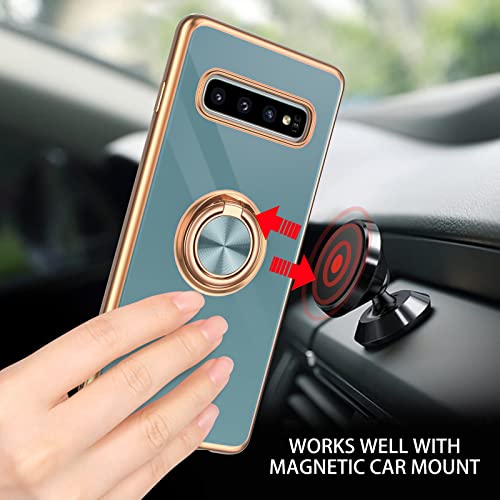 Duedue For Samsung Galaxy S10 Plus Case With Ring Holder Kickstand 360 Degree Rotation Magnetic Car Finger Slim Cover Shockproof Full Body Protective Phone Case For Samsung S10 Plus thumb #5