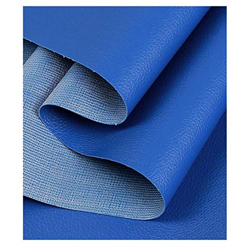 Tela de cuero sintético ignífuga en azul zafiro para tapicería artesanal