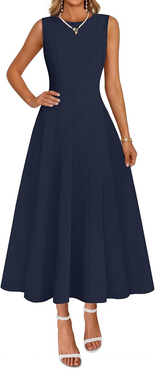 MEROKEETY Women's Semi Formal Cocktail Wedding Guest A Line Maxi Dresses