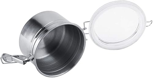 Miniatura 5 de Contenedor de café, recipiente de café de acero inoxidable, tapa hermética con abrazadera, parte superior transparente transparente, tarro de