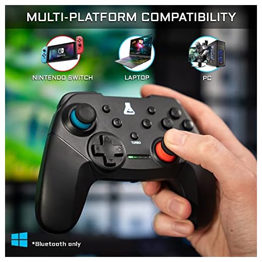 The G-Lab K-Pad THORIUM Switch Manette Gaming Bluetooth Sans Fil avec Vibrations Intégrées, GamePad Contrôleur de Jeu connecté sans Fil - Manette de Jeu pour Nintendo Switch - NOUVEAU 2022 (Noir)