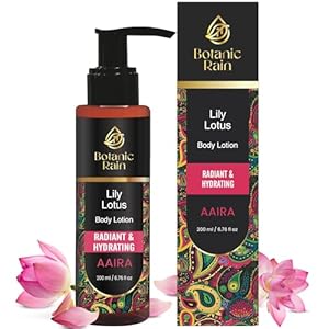 Organic Body Lotion With Lily & Lotus – Body Lotion For Crepey Skin, Body Lotion For Women, Natural, Vegan and Ayurveda Products – 6.76 fl oz