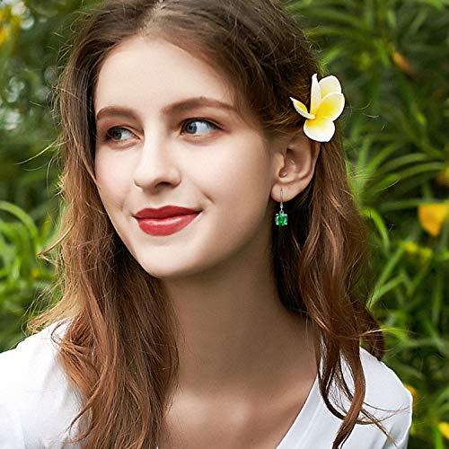 4-10 Pairs Silver Small Hoop Earrings With Cz Charm For Women-Flawless Cubic Zirconia Leverback Drop Earrings For Teens Girls (10 Pairs -Cz) #TOP4