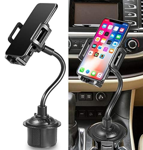 Nakedcellphone Car Phone Mount, Cup Holder Adjustable/Universal for iPhone 12 11 Pro XR, Motorola RAZR 5G, One, Moto G, Jitterbug Smart2, Galaxy Z Flip