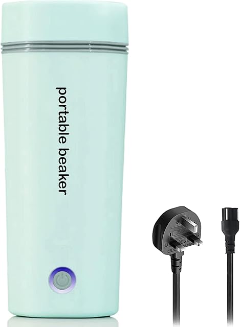 WARMON Travel Kettle Electric Small Stainless Steel Portable Electric Kettle for Boiling Water Travel Tea Kettle/Water Boiler/Thermos/Heat Cup,One Cup Hot Water Maker Mini Electric Kettle,350ml (GR)