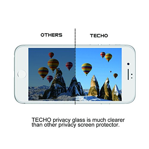 Techo Privacy Screen Protector For Iphone 8 Plus 7 Plus, Anti Spy 9H Tempered Glass, Edge To Edge Full Cover Screen Protector [Anti-Fingerprint] [Full Coverage] (White) #TOP4