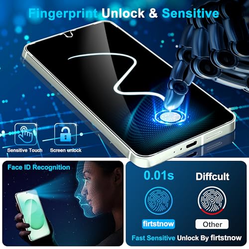 Image of firtstnow 3 Pack Screen Protector for Samsung Galaxy S25 Plus 6.7 Inch, 9H Tempered Glass, Ultrasonic Fingerprint Unlock, Case Friendly Tempered Glass Screen Protector for Samsung Galaxy S25 Plus