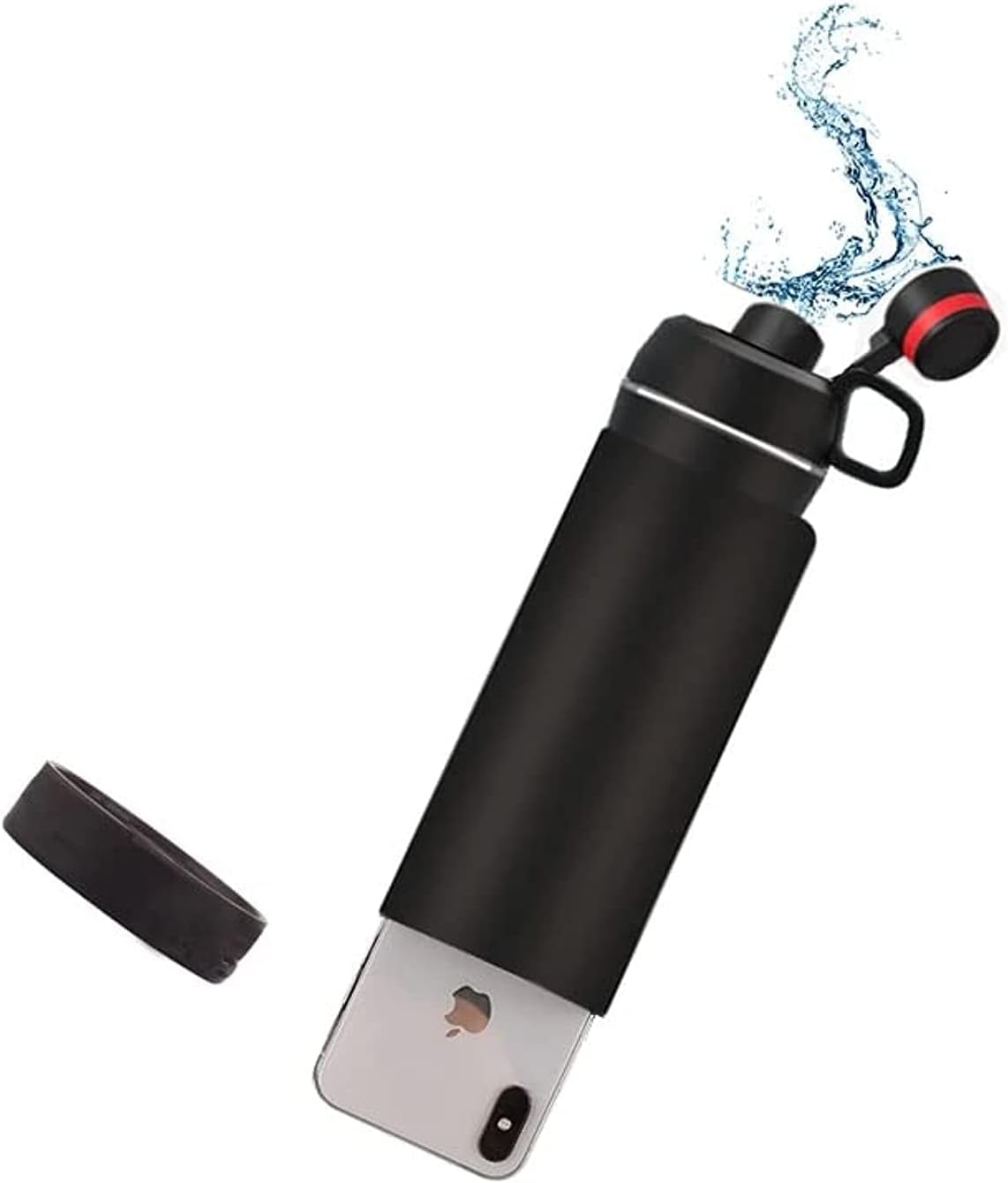 Omana Stash Can Water Bottle Diversion Safe Storage Durable Hide Key Secret 400Ml (Frosted Black)
