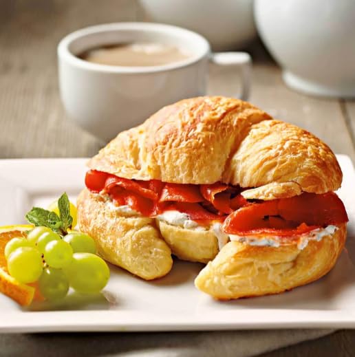SeaBear Smoked Salmon Breakfast Platter – Wild Sockeye Salmon Lox, Buttery Bake-at-Home Croissants & Schmear – Gourmet Brunch Kit (3-in-1 Set)
