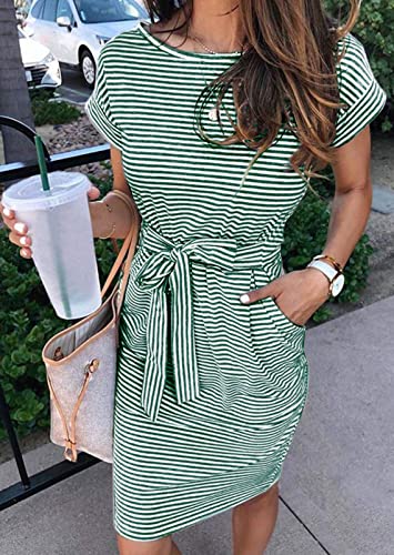 Image of MEROKEETY Women's 2026 Summer Short Sleeve Casual T Shirt Dress