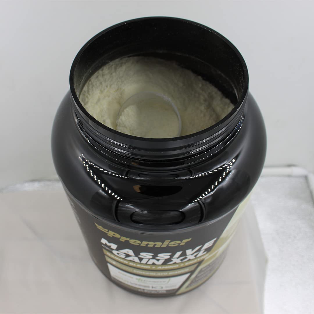 Premier Integratori Massive Gain XXL - 1500g | Polvere di carboidrati, proteine del siero di latte concentrate e isolate Volactive® (Cioccolato bianco)