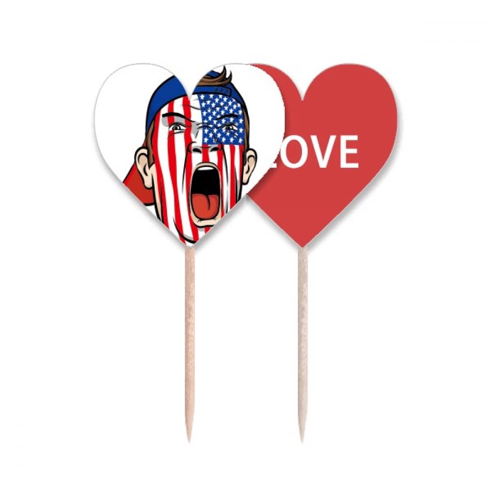 Pic cupcake cœur et drapeau USA pour vos soirées à thème et barbecues d'été