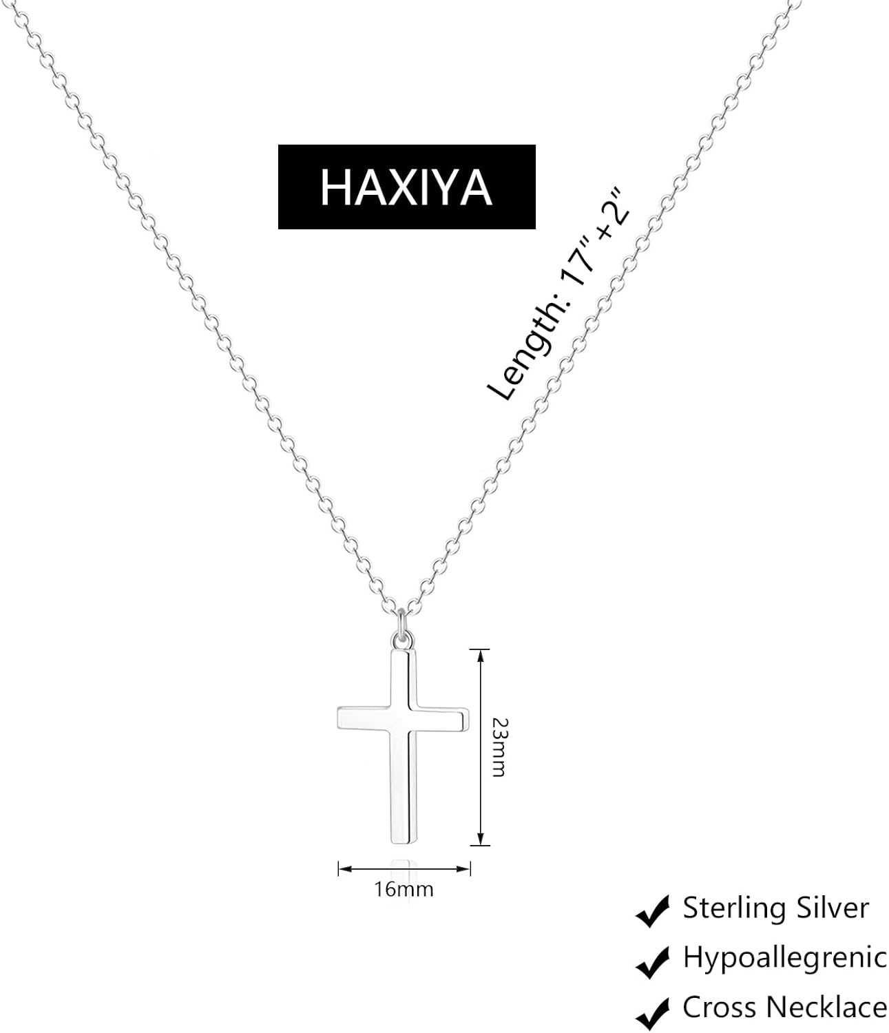 Cross Necklace for Women 14K Gold Plated/Sterling Silver Cross Necklace Dainty Tiny Layered Choker Cross Pendant Necklaces Faith Jewelry First Communion Gifts for Her ﻿ - Image 5