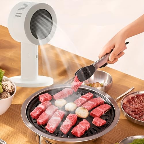 SYFUNLV Desktop Cooker Hood,Mini Portable Extractor Hood with 2 Speed Adjustment,Removable and Washable Filter,Large Oil Collection Cup,for Kitchen,RV,Hot Pot,BBQ