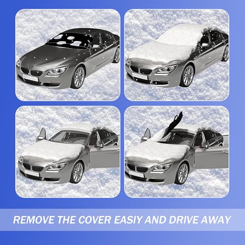 Image of Windshield Snow Cover Cloth, Oxford Cloth Thickened Winter Snow Windproof Sun Shade Windshield Cover, Foldable Accessories, Universal for Most Car Models (Black #170CM*107CM)