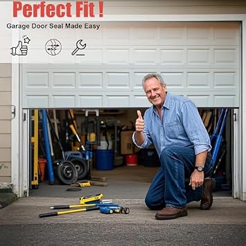 10FT & 40FT Garage Door Seal Kit - Bottom, Top and Sides Weather Stripping Replacement to Block Rodents Drafts Rain Dust | Easy DIY Installation for Home & Commercial