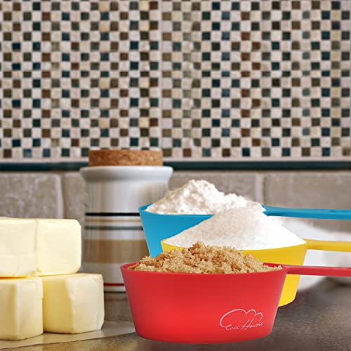 15-Piece Measuring Cups & Spoon Set, Plastic Measuring Cups Measuring Spoons Includes 3 Large Measuring Cups 2 Cups 1-3/4 Cups 1-1/2 Cups, Regular 6 Cups 6 Spoons Measuring Tools Gift #TOP3
