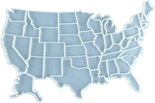 Bandeja de silicona para joyas, molde de fundición de resina epoxi, tapete de mapa de EE. UU., bandeja de tetera, molde para hacer joyas, mesa,