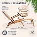 Casaria® Sonnenliege Klappbar Holz Wetterfest Gartenliege Rückenlehne 4-Fach verstellbar Fußteil abnehmbar Liegestuhl Akazie FSC®-Zertifiziert Armlehne Garten Balkon Liege