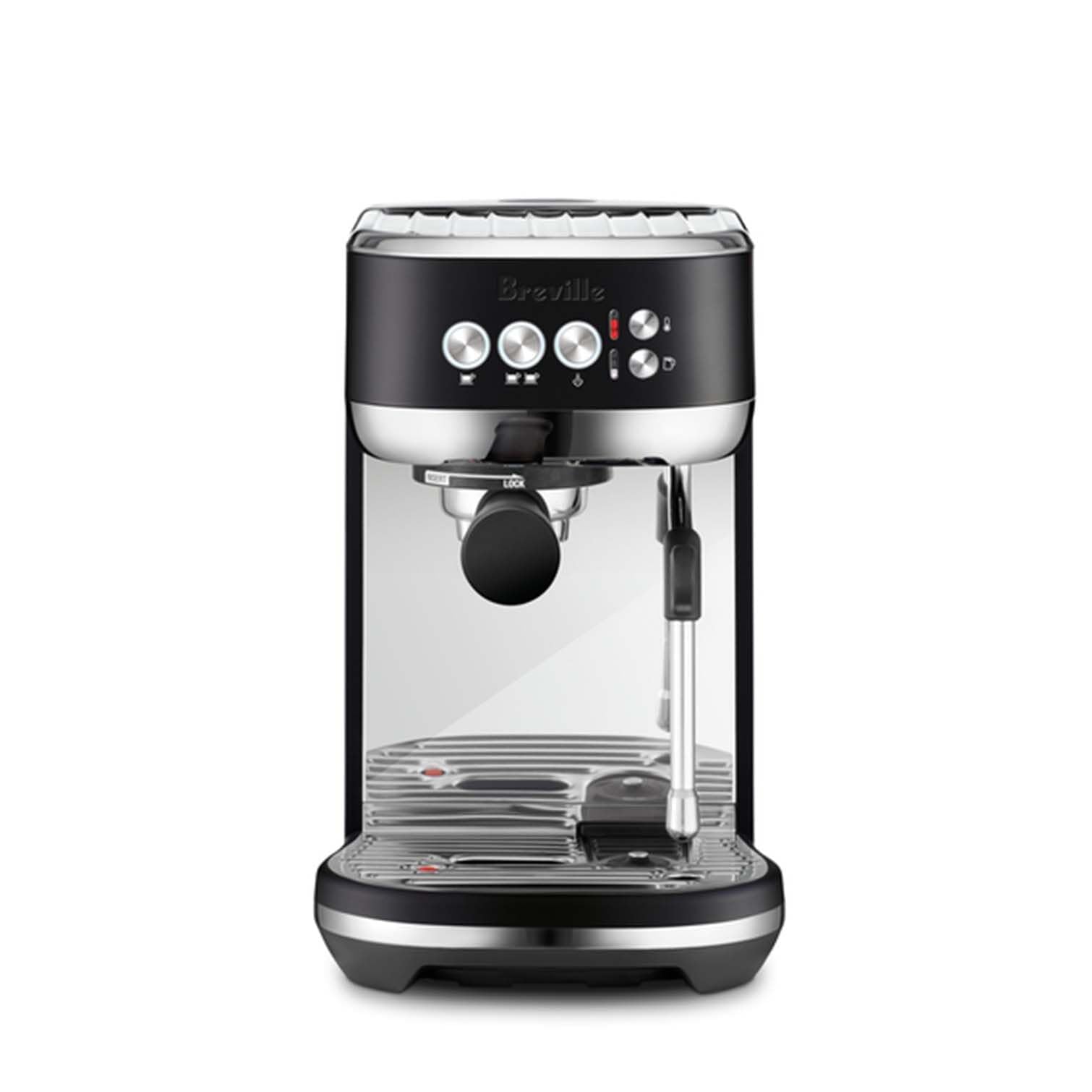 Breville BES500BTR Bambino Plus Espresso Machine, Black Truffle | Make café-quality espresso, lattes and cappuccinos at home with this compact, semi-automatic coffee maker for home baristas