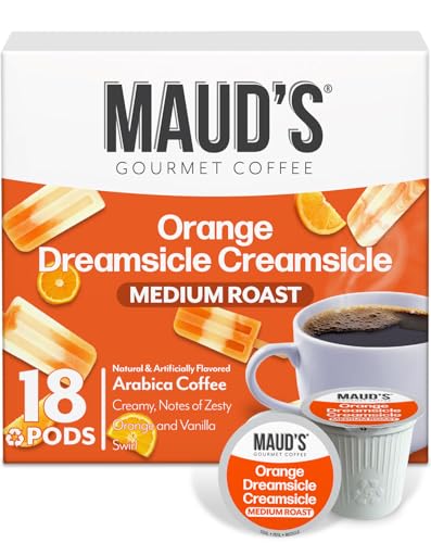 Image of Maud's Orange Creamsicle Flavored Coffee Pods, 18ct | Medium Roast Coffee in Single Serve Pods - 100% Arabica Coffee, Compatible with Keurig Coffee Makers