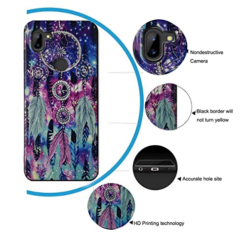 Tznzxm [2-Pack] For Orbic Fun Tempered Glass Screen Protector,Orbic Fun Phone Case,Dreamcatcher Painting Design Flexible Tpu Non-Slip Back Cover Rubber Slim Phone Case For Orbic Fun Assurancewireless #TOP3