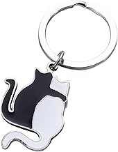 ARROMI Schlüsselanhänger Katze, Cute Keychain, Katzen Deko, Katzen, Meow, Geschenk für Katzenliebhaber, Schlüsselanhänger Tier für Freund, Partner, Schlüsselanhänger Silber für Frauen, Männer