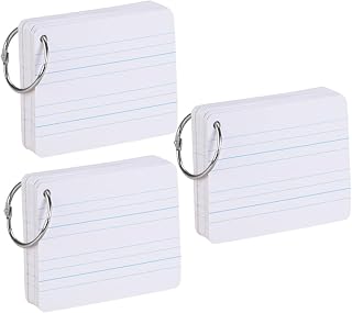 GALPADA 3 Piezas Tarjetas de Palabras Inglés Doble Cara Pinyin Grueso Práctico para Estudiantes Escolares Tarjetas Educativas Blancas para Estudio