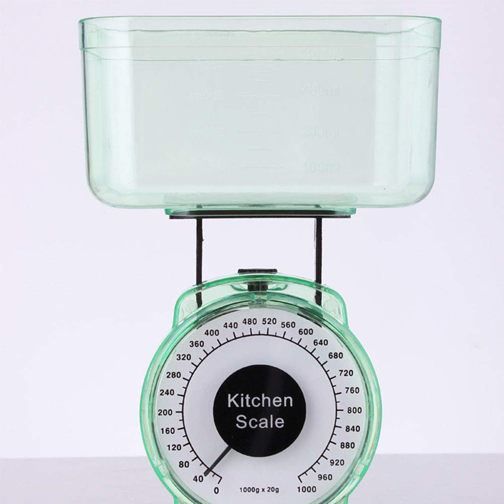 Supertool - Báscula de cocina compacta y mecánica para hornear, capacidad de 1 kg para uso doméstico, color aleatorio