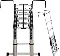 HDNSYNE Telesladders with Hooks, Portable Folding Alumiladders for Home Office Garden Roof Loft Use, Load 150 Kg/5.4M/17.7 Ft (5.8M/19 Ft)