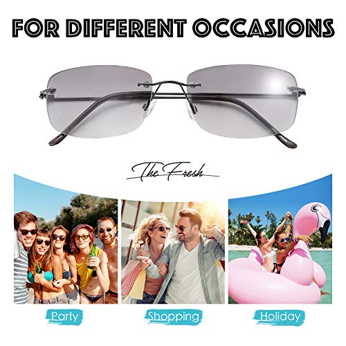Image of The Fresh Minimalist Small Rectangular Sunglasses Clear Eyewear - Exquisite Packaging