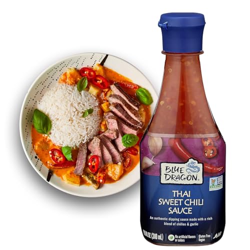 Blue Dragon Thai Sweet Chili Sauce, 10.5 Oz (Pack of 1), Dipping Sauce, Marinade, Squeezy Bottle, Gluten Free, Vegan