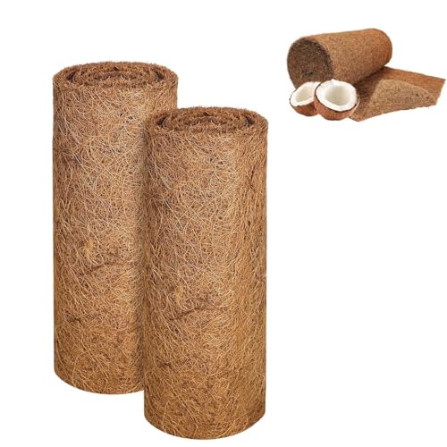 2 Stück Kokosmatte Garten Pflanzmatte 100 * 30cm 100% Natürliche Kokosfasereinlage Pflanzenschutz Winter Kokosmatte Pflanzen für Kübelpflanzen Stoffmatte Pflanzer Fenster Kasten Garten