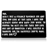 Ukodnus Engraved Wallet Card Note for Dad from Daughter Son - Happy Birthday for Dad Daddy Papa